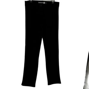 Betabrand Classic Dress / Yoga Pant Tuxedo Stripe Straight Leg Black Medium Long